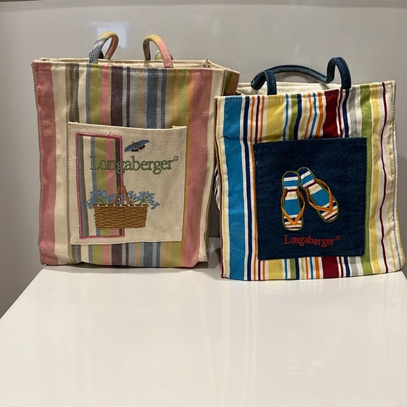 Longaberger Cloth Bag Set of 2 - Picture 2 of 14